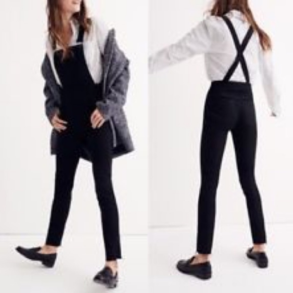 Madewell Black Skinny Overalls Black Sz XS